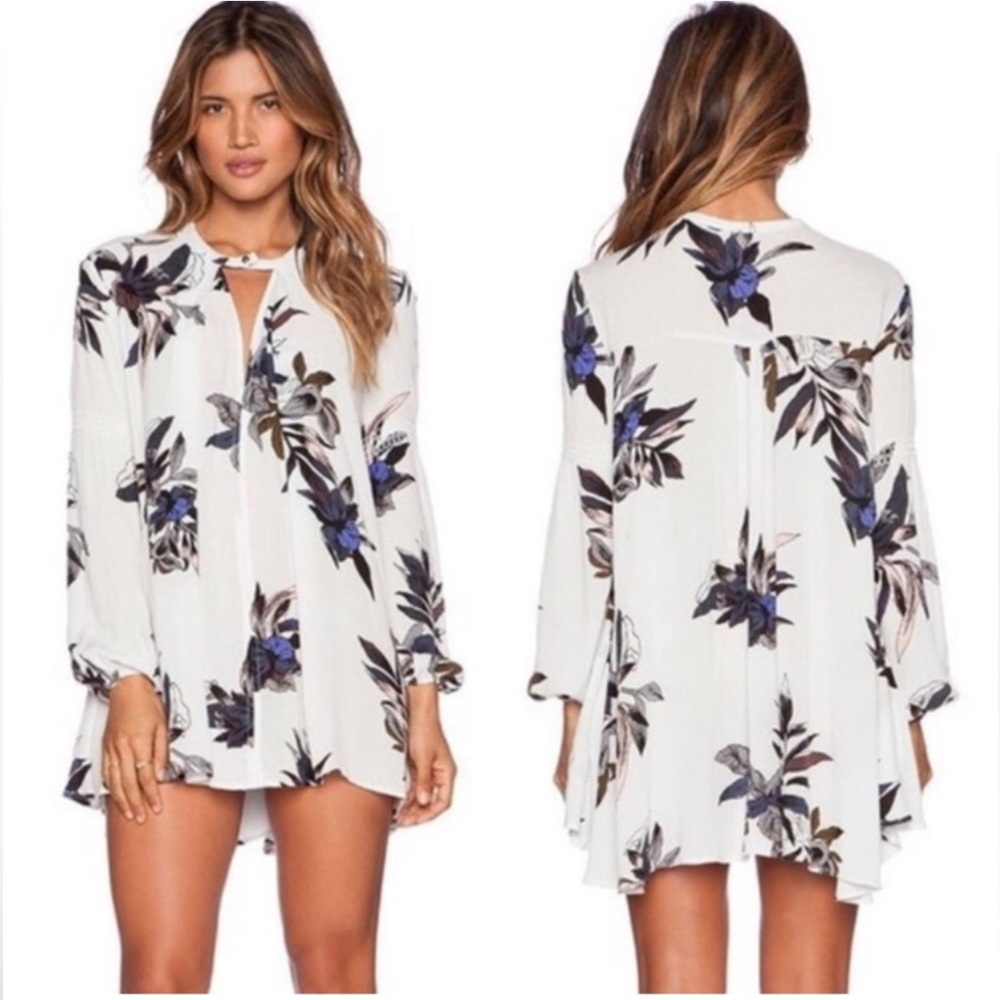 Free People Tree Swing Floral Tunic Mini Dress M